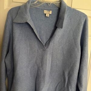 J. Crew Blue VNeck Long Sleeve Sweater Size M